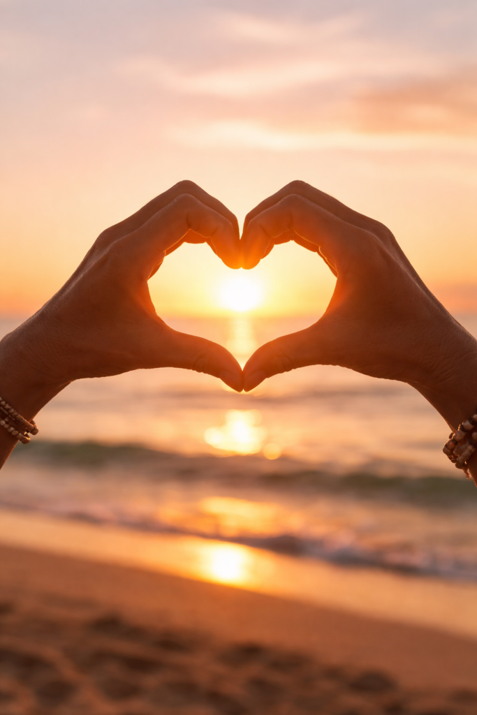 Hands in a heart shape